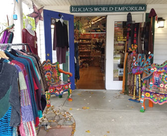 Fair Trade Recycled Guatemalan Huipile Purse Blues at Lucia's World Emporium