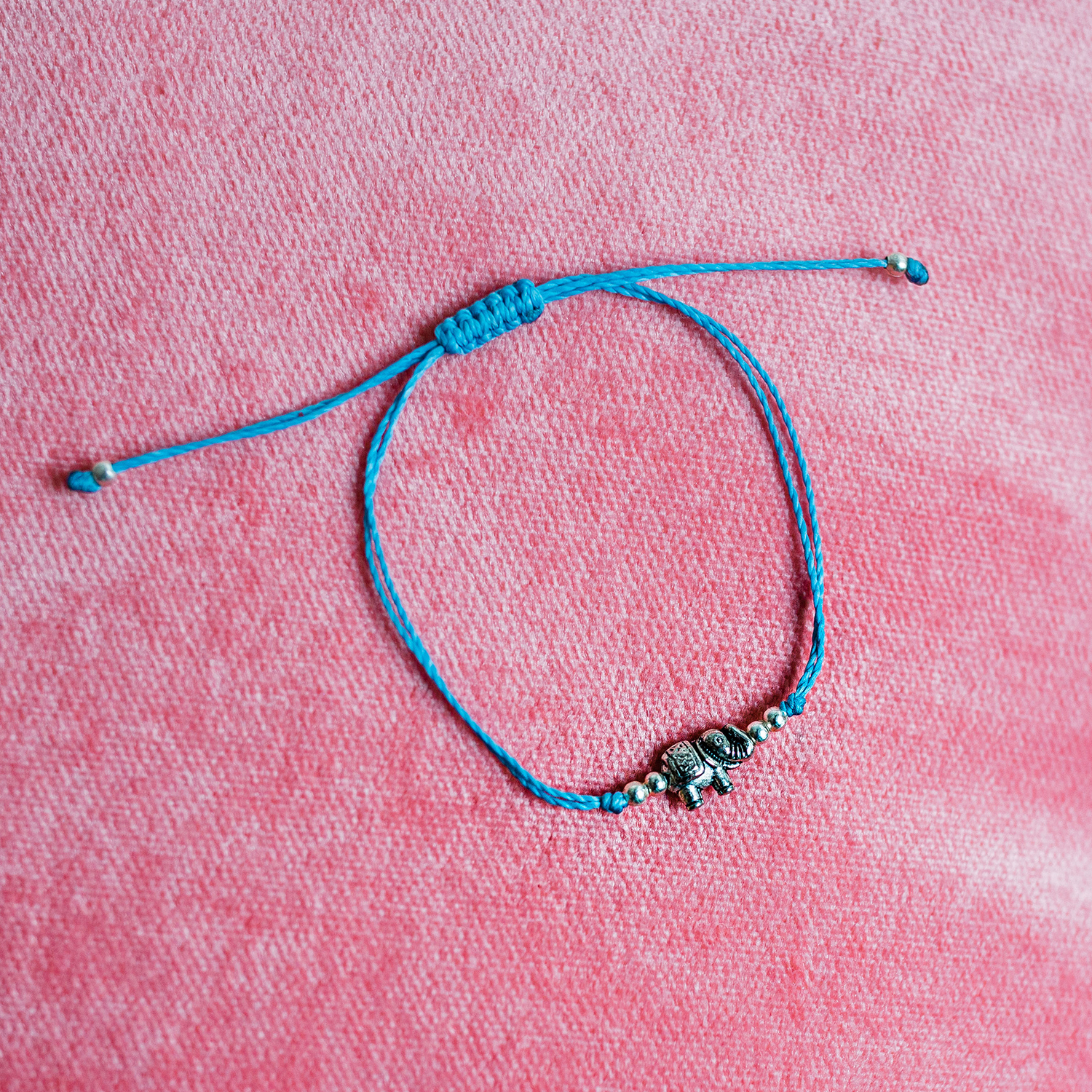 Elephant Charm String Bracelet- Red String Bracelet