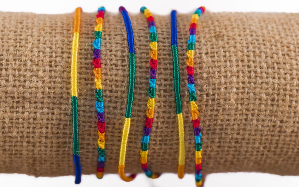 Lucia's Imports handmade fair trade guatemalan rainbow pride silk friendship bracelet