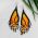 orange butterfly wing earring