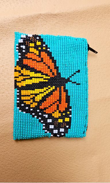 butterfly beaded coin bag