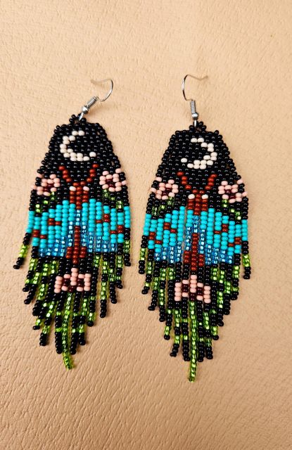 gold moth earrings handmade fair trade beaded guatemalan