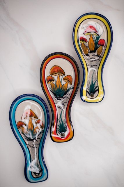 magic mushroom spoon rest kitchen accessories home goods ken edwards pottery fair trade ceramics