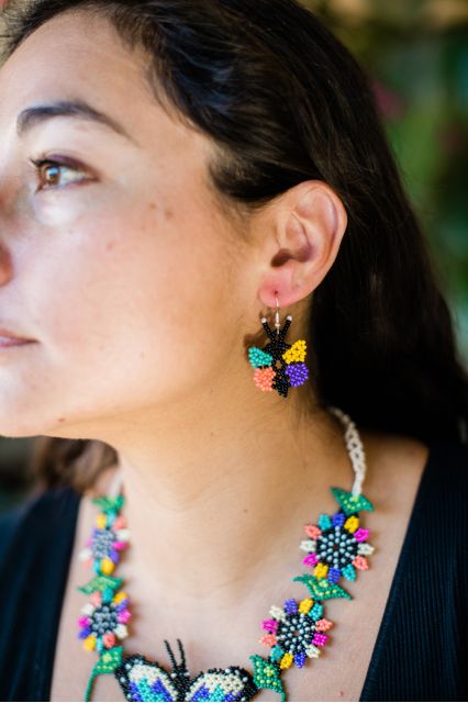 butterfly necklace set handmade fair trade guatemala jewelry