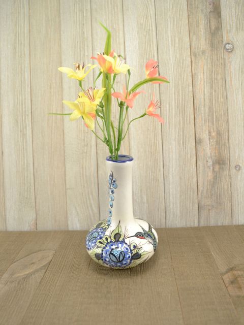 Wild Bird Bud Vase with flowers