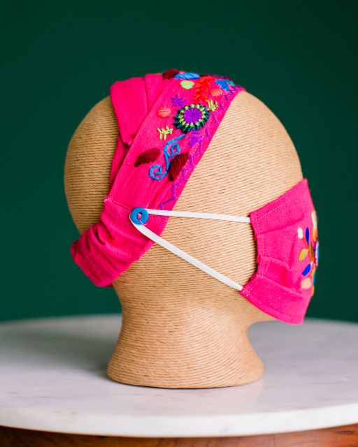 Headband with buttons fair trade face maskHeadband with buttons fair trade face mask