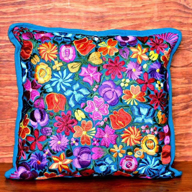 floral pillowcase fiesta guatemalan handmade fair trade bedroom decor living area accessories