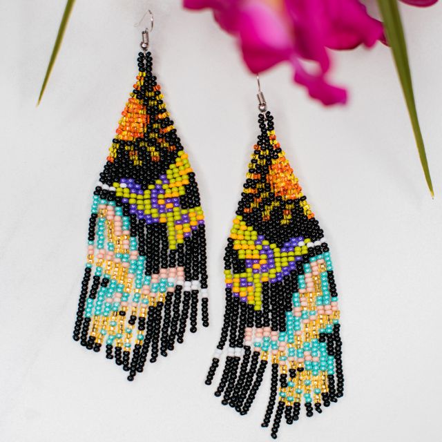 hummingbird earrings flight fringe earrings