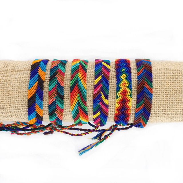 Lucia's Imports Fair Trade Handmade Wide Silk Friendship Bracelet from Guatemala