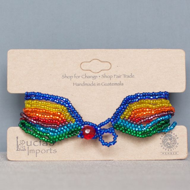 rainbow, pride, fair trade, beaded, guatemala, jewelry, bracelet, handmade