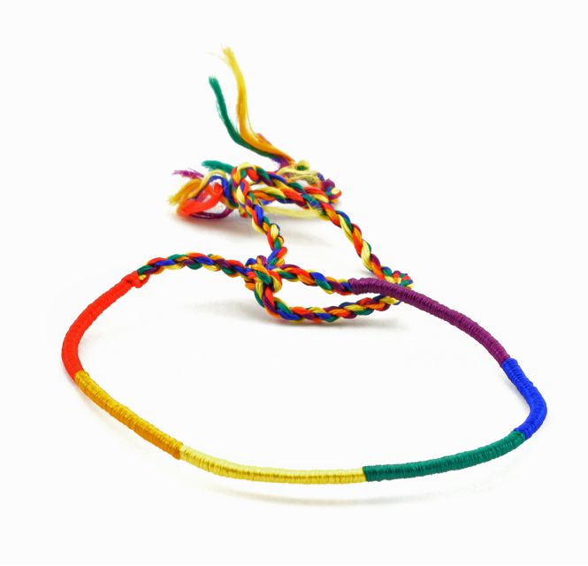 Lucia's Imports handmade fair trade guatemalan rainbow pride silk friendship bracelet